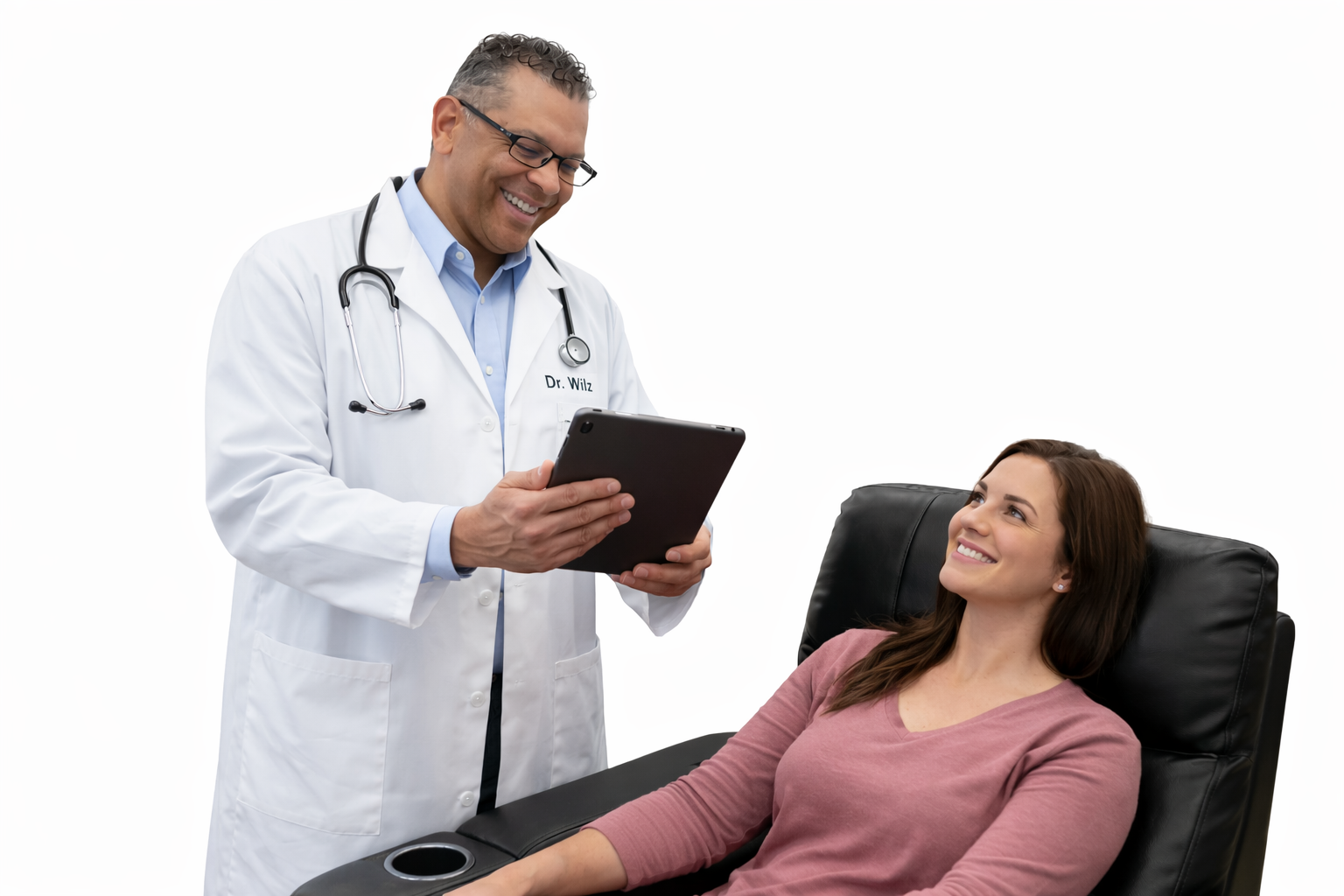 Physician at Healthy Solutions Clinic reviewing a plan with a patient